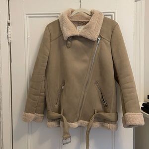 Zara suede biker jacket, lightly used
